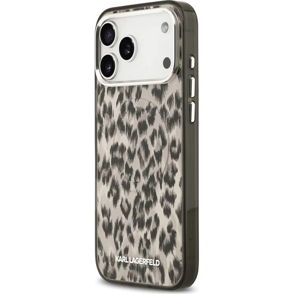 Karl Lagerfeld IML Leopard MagSafe kryt iPhone 17 Pro Max hnedý