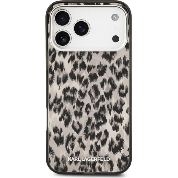 Karl Lagerfeld IML Leopard MagSafe kryt iPhone 17 Pro Max hnedý