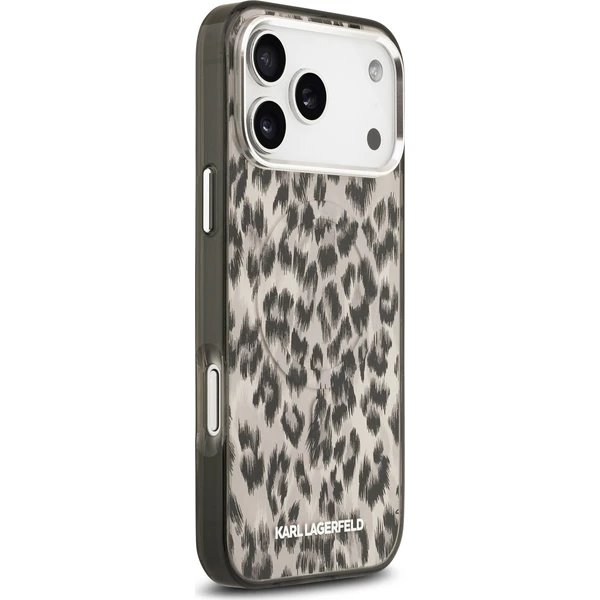 Karl Lagerfeld IML Leopard MagSafe kryt iPhone 17 Pro Max hnedý