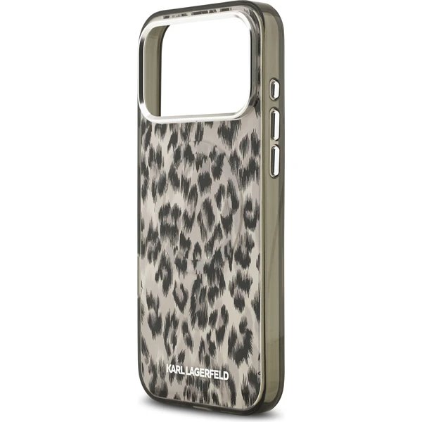 Karl Lagerfeld IML Leopard MagSafe kryt iPhone 17 Pro Max hnedý