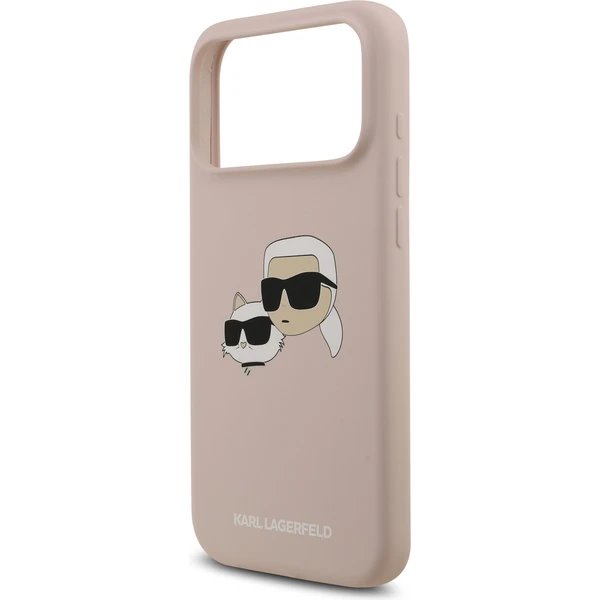 Karl Lagerfeld Liquid Silicone Double Heads MagSafe kryt iPhone 17 Pro růžový