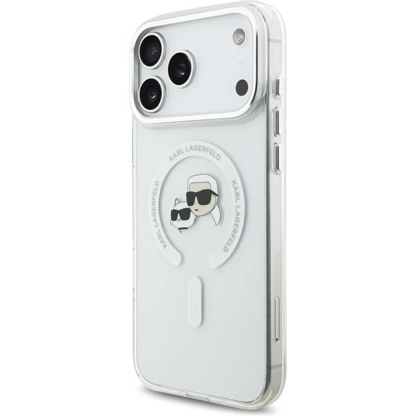 Karl Lagerfeld IML K&CH Heads Metal Frame MagSafe MagSafe kryt iPhone 17 Pro priehľadná