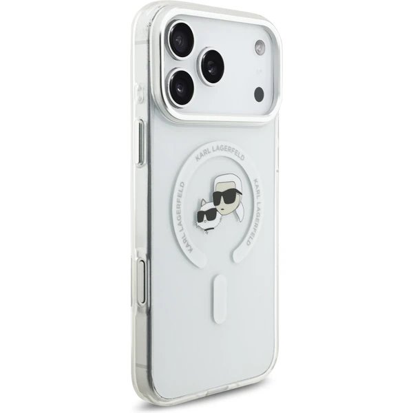 Karl Lagerfeld IML K&CH Heads Metal Frame MagSafe MagSafe kryt iPhone 17 Pro priehľadná