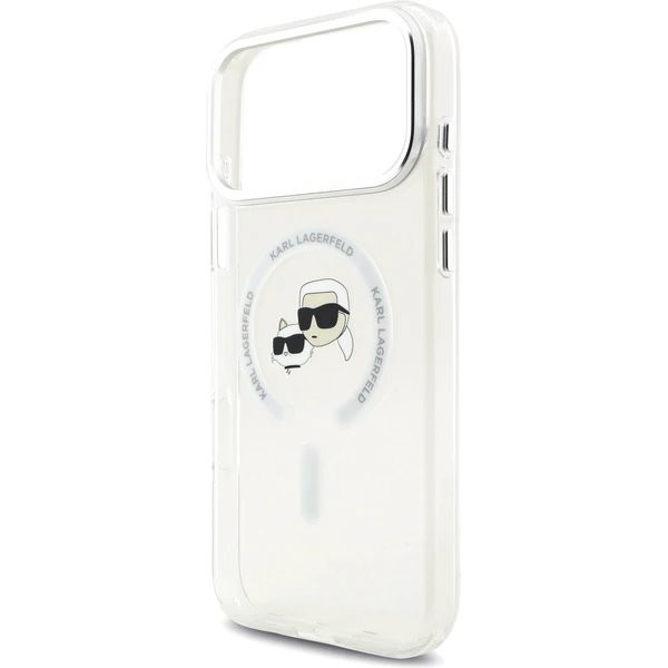 Karl Lagerfeld IML K&CH Heads Metal Frame MagSafe MagSafe kryt iPhone 17 Pro priehľadná