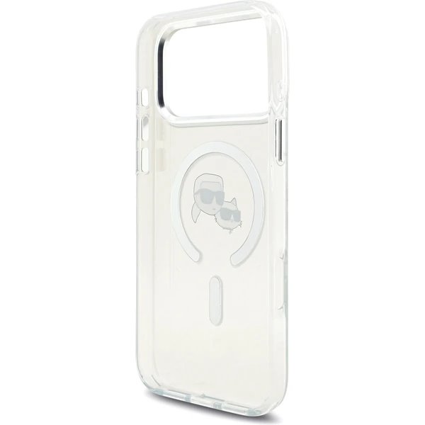 Karl Lagerfeld IML K&CH Heads Metal Frame MagSafe MagSafe kryt iPhone 17 Pro priehľadná