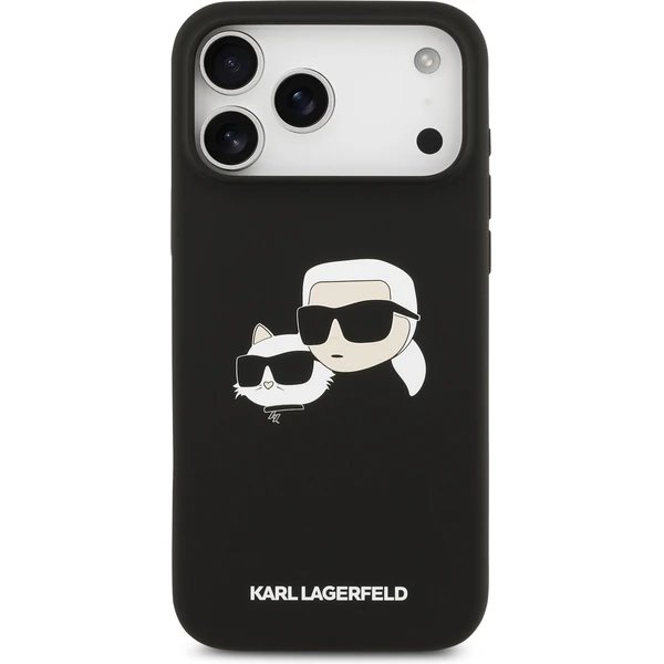 Karl Lagerfeld Liquid Silicone Double Heads MagSafe kryt iPhone 17 Pro čierny