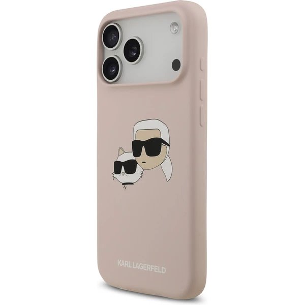 Karl Lagerfeld Liquid Silicone Double Heads MagSafe kryt iPhone 17 Pro ružový