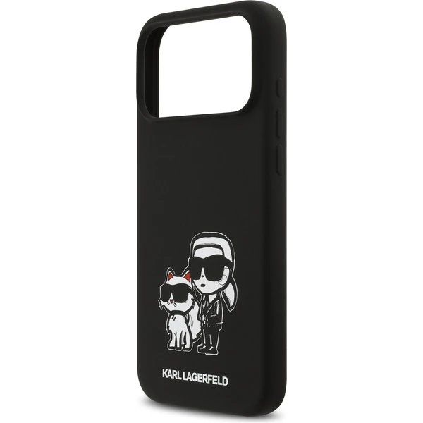Karl Lagerfeld Liquid Silicone K&CH Sketch MagSafe kryt iPhone 17 Pro černý