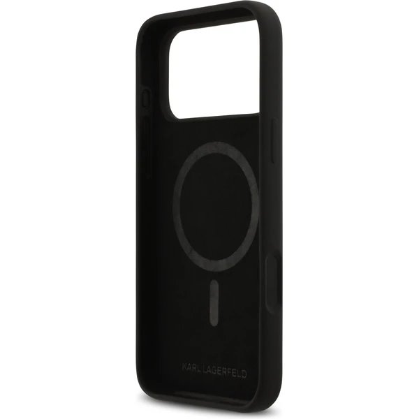 Karl Lagerfeld Liquid Silicone K&CH Sketch MagSafe kryt iPhone 17 Pro černý