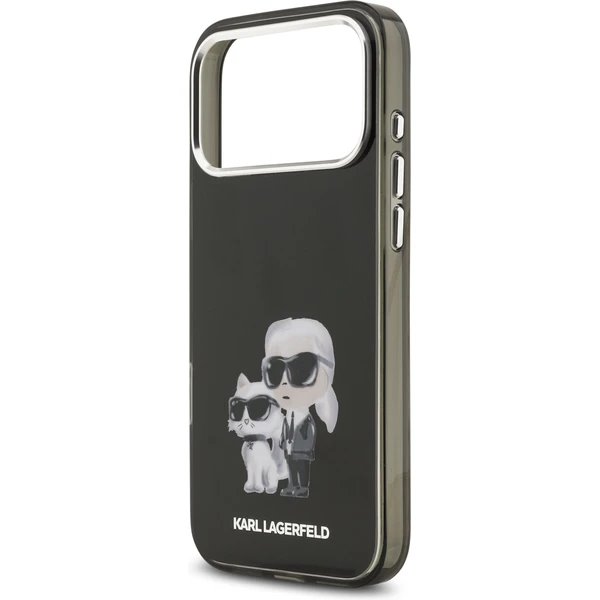 Karl Lagerfeld IML Aquarelle Karl and Choupette kryt iPhone 17 Pro čierny