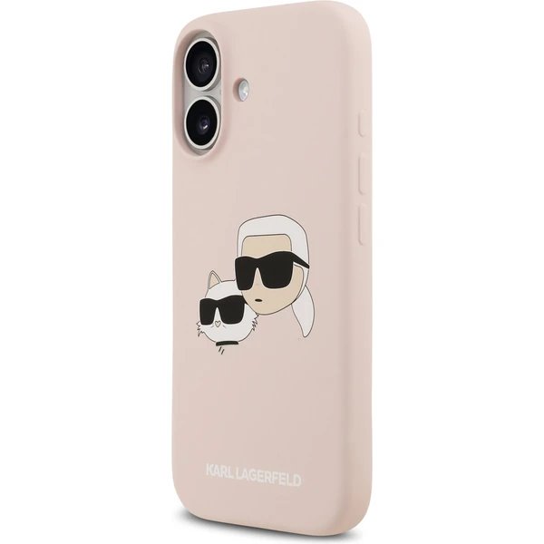 Karl Lagerfeld Liquid Silicone Double Heads MagSafe kryt iPhone 17 Pro ružový