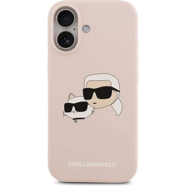 Karl Lagerfeld Liquid Silicone Double Heads MagSafe kryt iPhone 17 Pro ružový