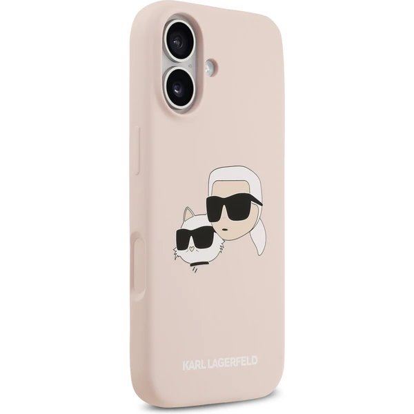 Karl Lagerfeld Liquid Silicone Double Heads MagSafe kryt iPhone 17 Pro ružový