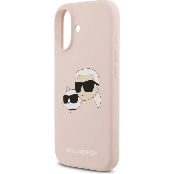 Karl Lagerfeld Liquid Silicone Double Heads MagSafe kryt iPhone 17 Pro ružový
