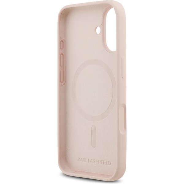 Karl Lagerfeld Liquid Silicone Double Heads MagSafe kryt iPhone 17 Pro ružový