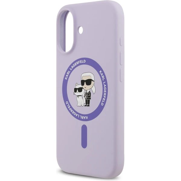 Karl Lagerfeld Liquid Silicone Karl and Choupette MagSafe kryt iPhone 17 ružový