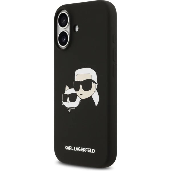 Karl Lagerfeld Liquid Silicone Double Heads MagSafe kryt iPhone 17 čierny