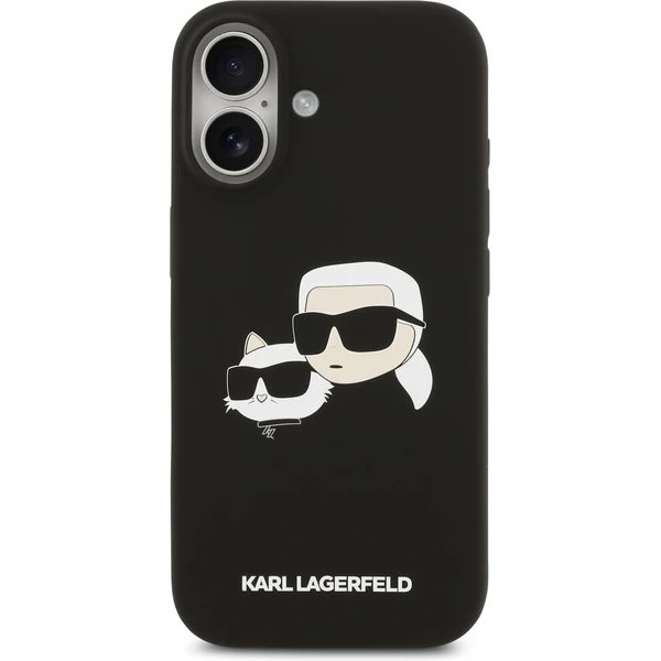 Karl Lagerfeld Liquid Silicone Double Heads MagSafe kryt iPhone 17 čierny