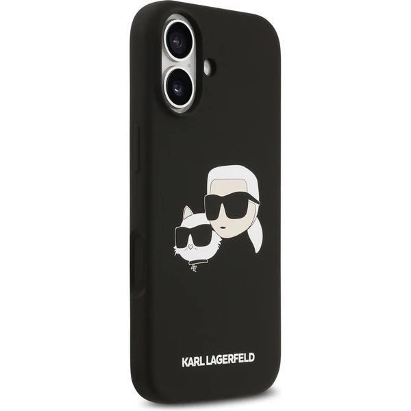 Karl Lagerfeld Liquid Silicone Double Heads MagSafe kryt iPhone 17 čierny