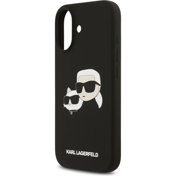 Karl Lagerfeld Liquid Silicone Double Heads MagSafe kryt iPhone 17 čierny