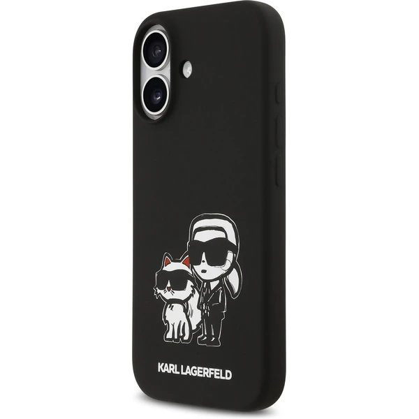 Karl Lagerfeld Liquid Silicone K&CH Sketch MagSafe kryt iPhone 17 čierny