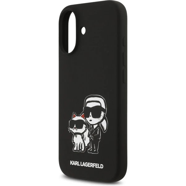 Karl Lagerfeld Liquid Silicone K&CH Sketch MagSafe kryt iPhone 17 čierny