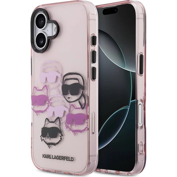 Karl Lagerfeld IML Multi K&CH Heads kryt iPhone 17 ružový