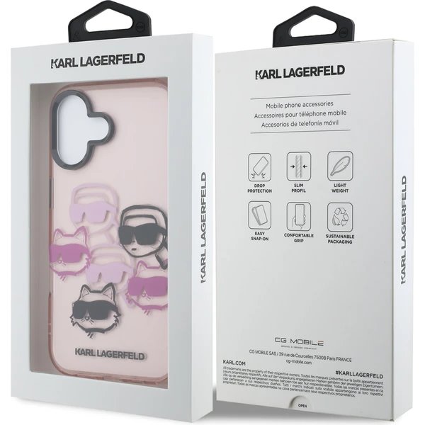 Karl Lagerfeld IML Multi K&CH Heads kryt iPhone 17 ružový