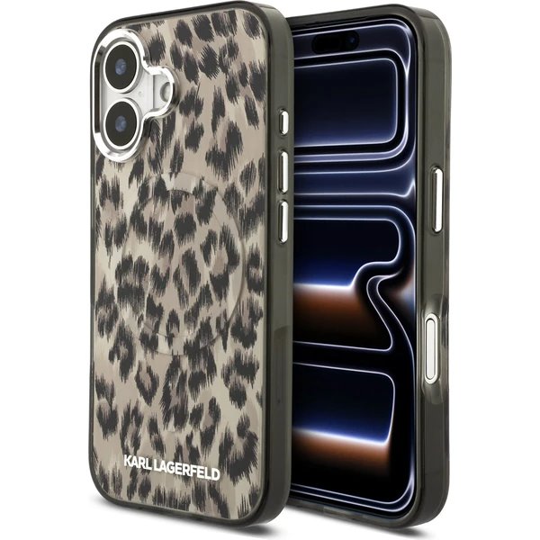Karl Lagerfeld IML Leopard MagSafe kryt iPhone 17 hnedý