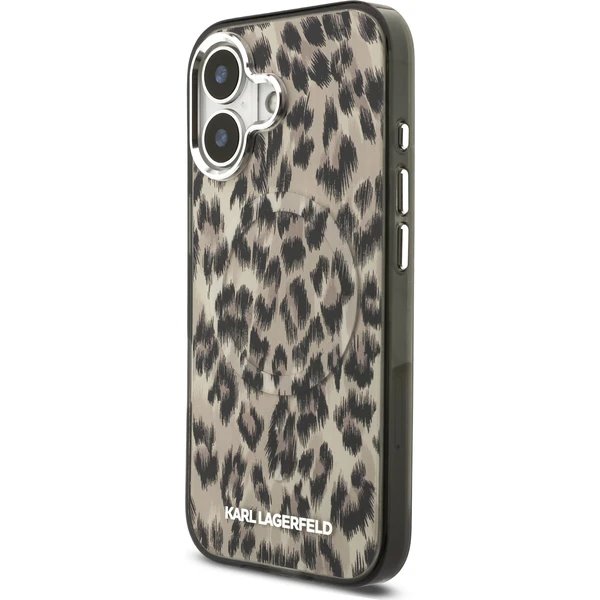 Karl Lagerfeld IML Leopard MagSafe kryt iPhone 17 hnedý