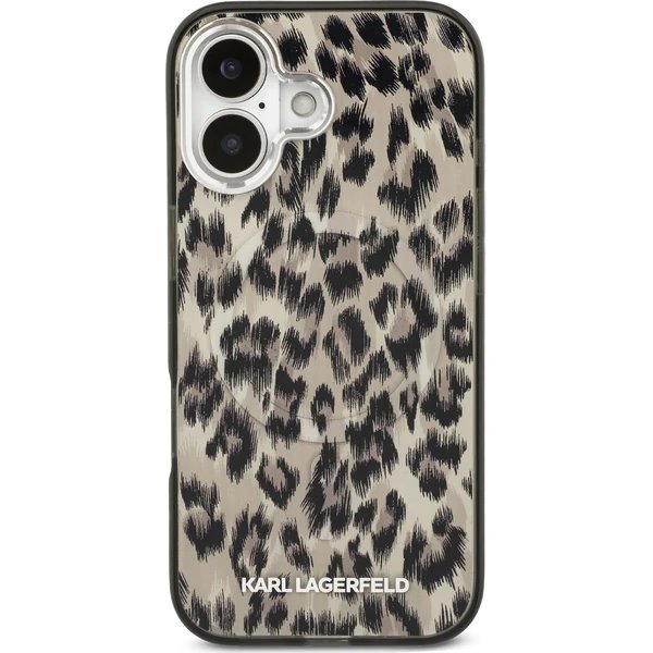 Karl Lagerfeld IML Leopard MagSafe kryt iPhone 17 hnedý