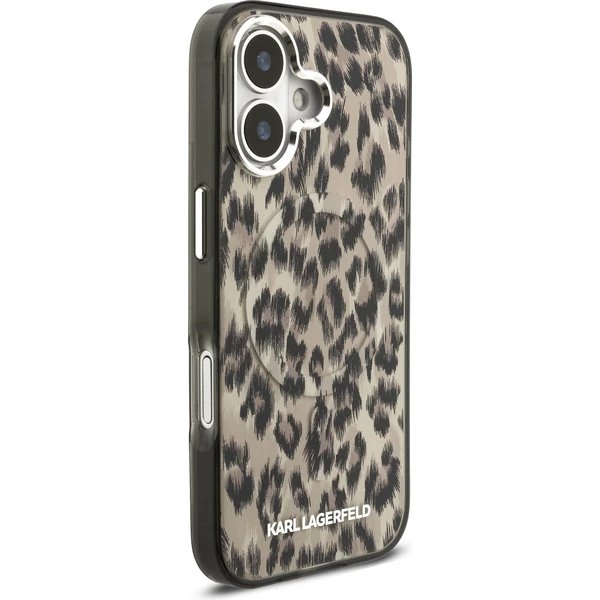 Karl Lagerfeld IML Leopard MagSafe kryt iPhone 17 hnedý