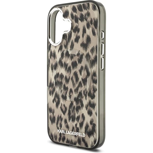 Karl Lagerfeld IML Leopard MagSafe kryt iPhone 17 hnedý