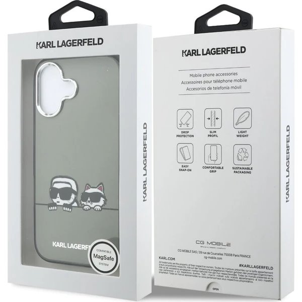 Karl Lagerfeld IML K&CH Heads Logo MagSafe MagSafe kryt iPhone 17 čierny
