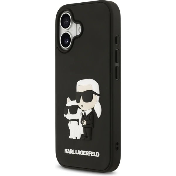 Karl Lagerfeld 3D Rubber Karl and Choupette kryt iPhone 17 čierny