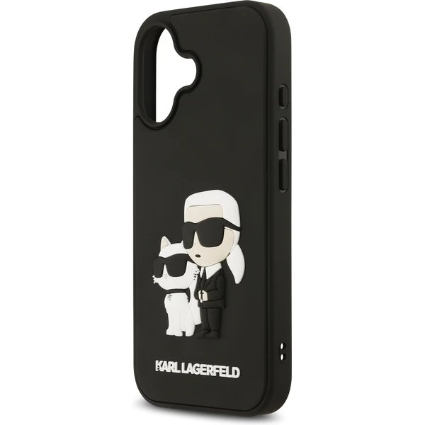 Karl Lagerfeld 3D Rubber Karl and Choupette kryt iPhone 17 čierny