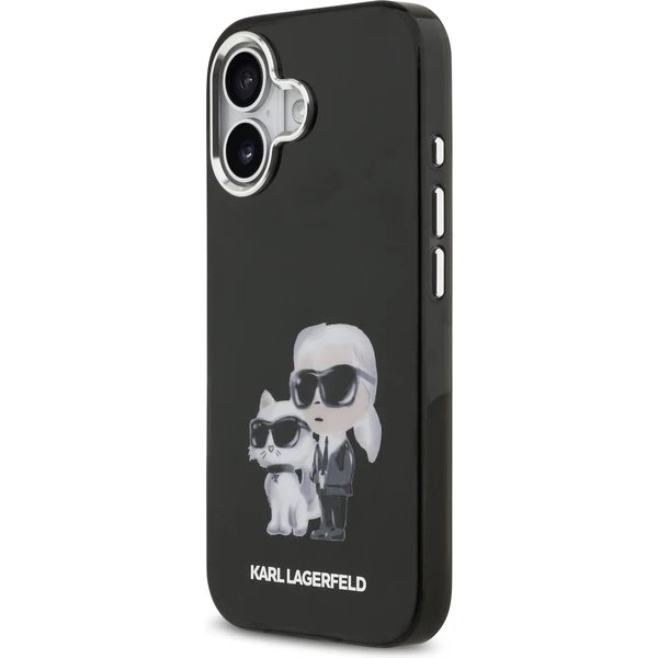 Karl Lagerfeld IML Aquarelle Karl and Choupette kryt iPhone 17 čierny