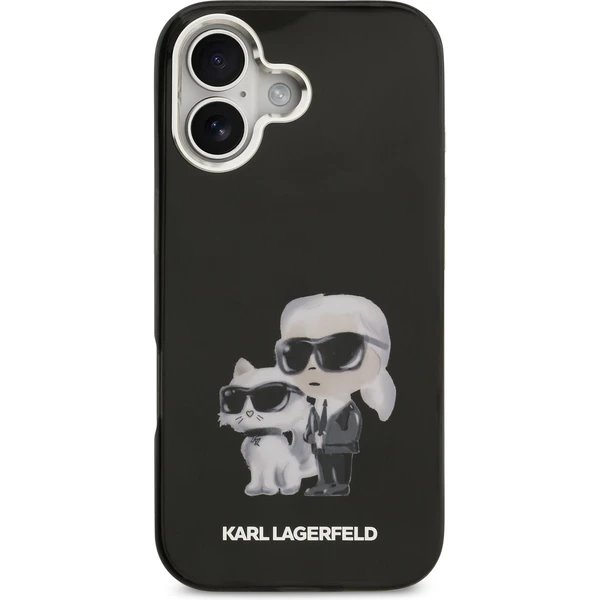 Karl Lagerfeld IML Aquarelle Karl and Choupette kryt iPhone 17 čierny