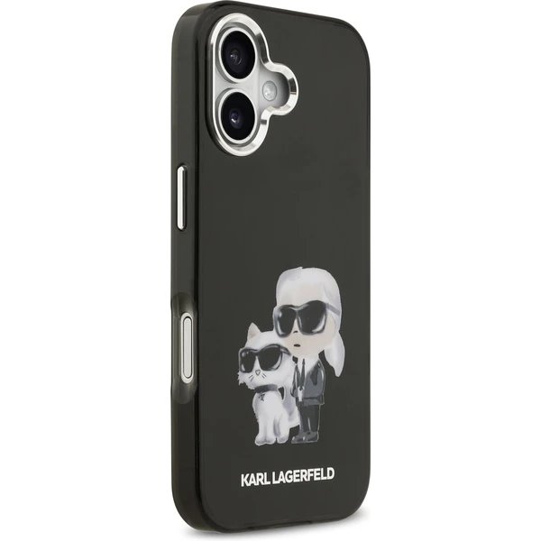 Karl Lagerfeld IML Aquarelle Karl and Choupette kryt iPhone 17 čierny
