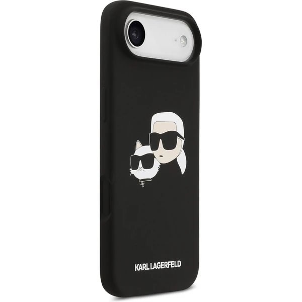 Karl Lagerfeld Liquid Silicone Double Heads MagSafe kryt iPhone Air čierny