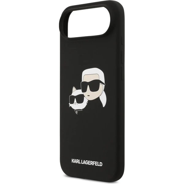 Karl Lagerfeld Liquid Silicone Double Heads MagSafe kryt iPhone Air čierny