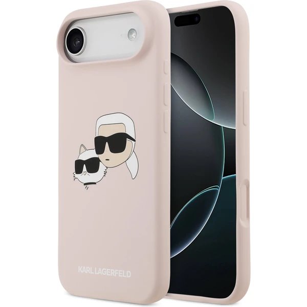 Karl Lagerfeld Liquid Silicone Double Heads MagSafe kryt iPhone Air ružový