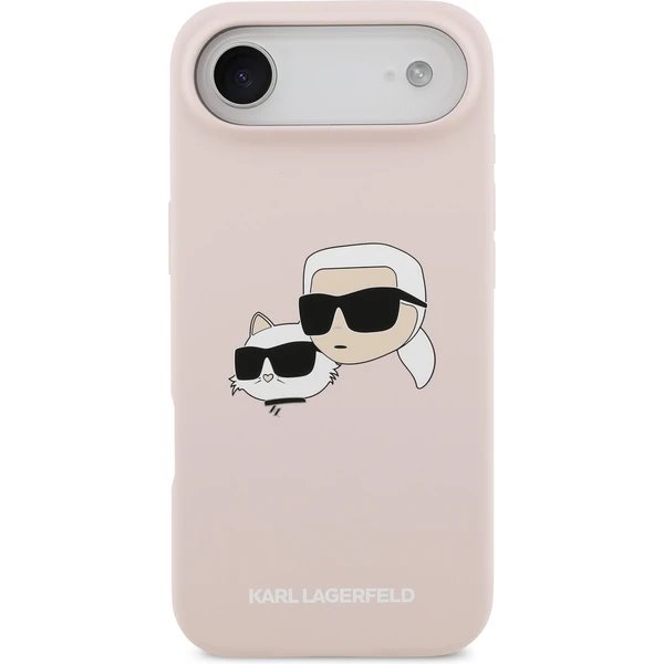 Karl Lagerfeld Liquid Silicone Double Heads MagSafe kryt iPhone Air ružový