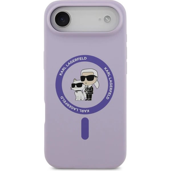 Karl Lagerfeld Liquid Silicone Karl and Choupette MagSafe kryt iPhone Air fialový