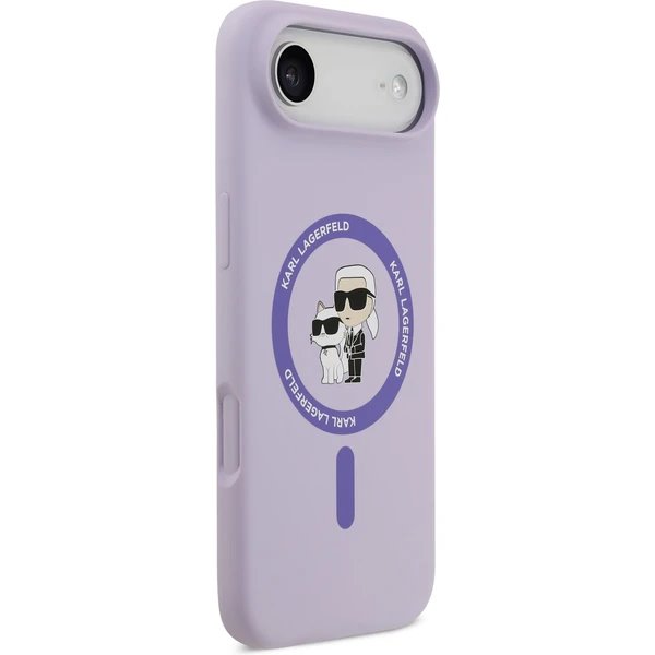 Karl Lagerfeld Liquid Silicone Karl and Choupette MagSafe kryt iPhone Air fialový