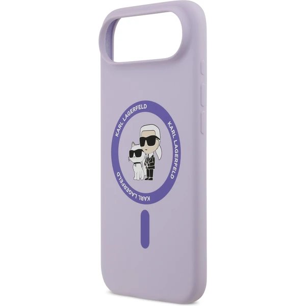 Karl Lagerfeld Liquid Silicone Karl and Choupette MagSafe kryt iPhone Air fialový