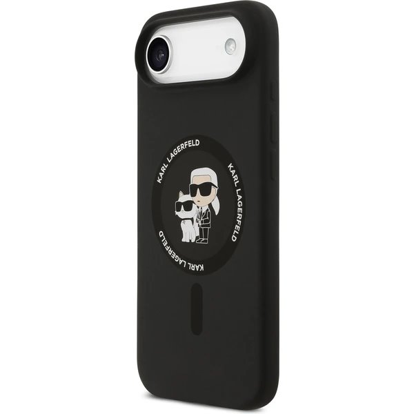 Karl Lagerfeld Liquid Silicone Karl and Choupette MagSafe kryt iPhone Air čierny