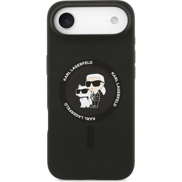 Karl Lagerfeld Liquid Silicone Karl and Choupette MagSafe kryt iPhone Air čierny
