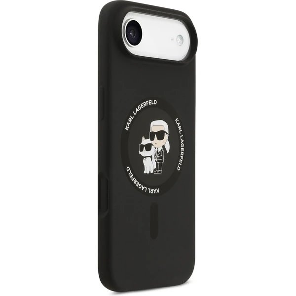 Karl Lagerfeld Liquid Silicone Karl and Choupette MagSafe kryt iPhone Air čierny