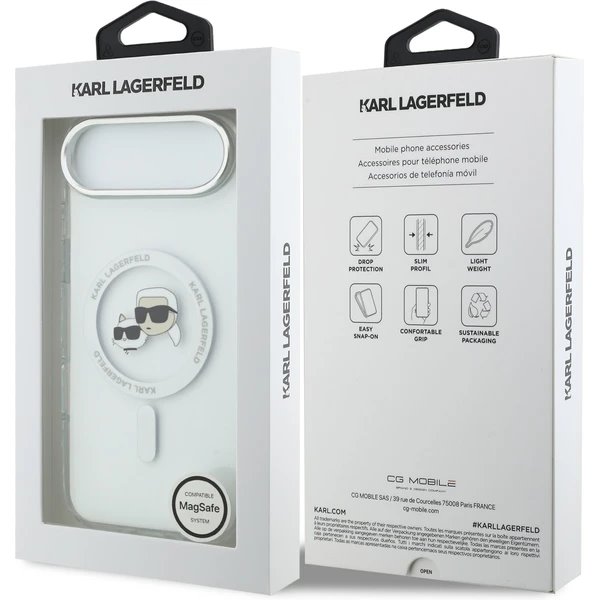 Karl Lagerfeld IML K&CH Heads Metal Frame MagSafe MagSafe kryt iPhone Air priehľadná